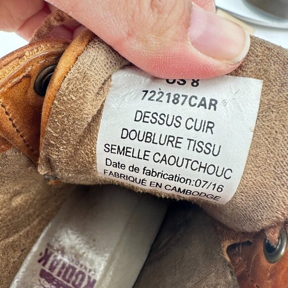 Kodiak Men Size 8 722187CAR Brown Tan Leather Plain Toe Lace Up Ankle Boot - Picture 10 of 11